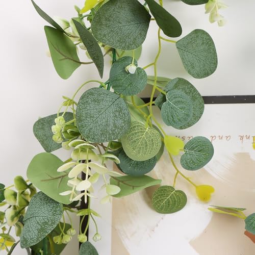 Artificial Eucalyptus Small Flowers Decoration Babysbreath Garland Faux Silk Leaf Décor Anniversary Engagement, alternate