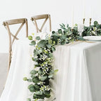 Artificial Eucalyptus Small Flowers Decoration Babysbreath Garland Faux Silk Leaf Décor Anniversary Engagement, alternate