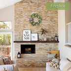 Artificial Eucalyptus Wreath for Front Door 20" Green Leaf Wreath in Green, alternate view 4
