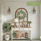 Artificial Eucalyptus Wreath for Front Door 20" Green Leaf Wreath in Green, alternate view 5