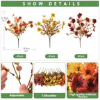 Artificial Fake Fall Plants Flowers for Outdoor Outside Decoration, alternate view 2