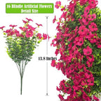 Artificial Fake Flowers for Outdoor Spring Decoration, 16 Bundles Faux Silk Colorful Daisy UV Resistant, alternate view 2