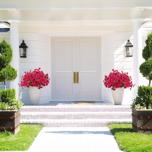 Artificial Fake Flowers for Outdoor Spring Decoration, 16 Bundles Faux Silk Colorful Daisy UV Resistant, alternate view 4