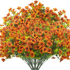 Artificial Fake Flowers for Outdoor Spring Decoration, 16 Bundles Faux Silk Colorful Daisy UV Resistant
