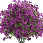 Artificial Fake Flowers for Outdoor Spring Decoration, 16 Bundles Faux Silk Colorful UV Resistant Realistic for