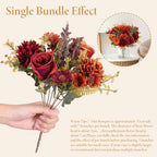 Artificial Fall Flowers 2 Packs Silk Roses Bouquet Fall Decor, alternate view 5