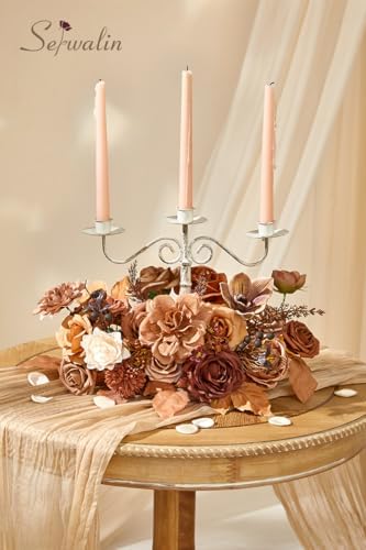 Artificial Fall Flowers Brown Terracotta Silk Flowers for Wedding, alternate view 7
