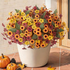 Artificial Fall Flowers for Outdoor Porch Decoration,12pcs Fake Mums