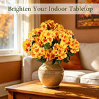 Artificial Fall Flowers for Outdoors, 6PCS Silk Geraniums, Yellow in Yellow, alternate view 5