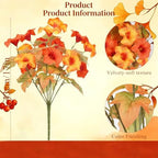 Artificial Fall Flowers for Outdoors, Faux Petunias Autumn Decoration, Fake Flowers Plants UV Resistant Look, alternate view