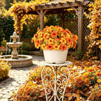 Artificial Fall Flowers for Outdoors, Faux Petunias Autumn Decoration, Fake Flowers Plants UV Resistant Look, alternate view