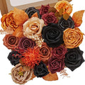 Artificial Fall Flowers Orange and Black Silk Flowers for Wedding