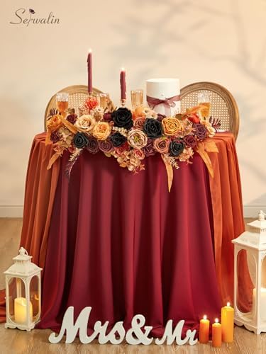 Artificial Fall Flowers Orange and Black Silk Flowers for Wedding, alternate view 4