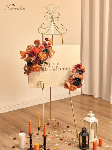 Artificial Fall Flowers Orange and Black Silk Flowers for Wedding, alternate view 6