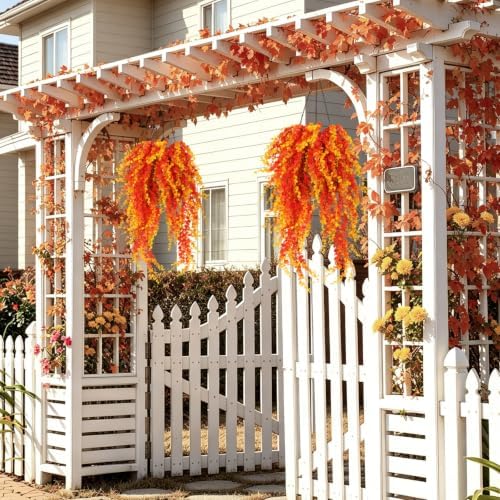 Artificial Fall Greenery for Outdoors Faux Hanging Baskets Plants, alternate view 4
