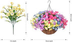 Artificial Faux Hanging Plants Flowers Basket for Outdoors Fall Decoration, Silk Morning Glory Eucalyptus Look, alternate