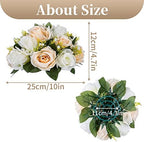 Artificial Flower Ball Centrepieces for Tables, Champagne, 10Pcs in White/Gold/Grey, alternate view 3
