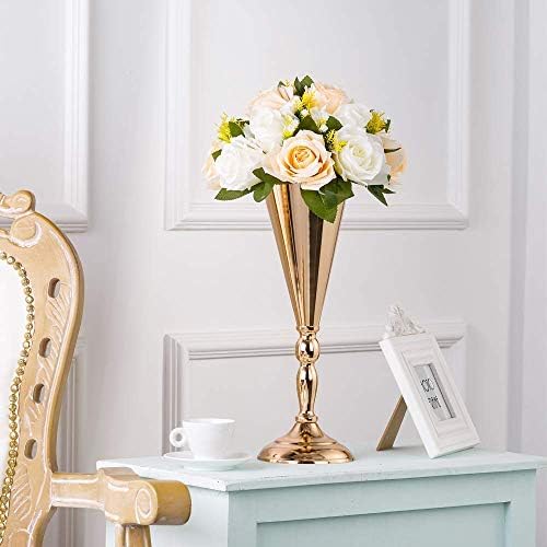 Artificial Flower Ball Centrepieces for Tables, Champagne, 10Pcs in White/Gold/Grey, alternate view 4