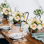 Artificial Flower Ball Centrepieces for Tables, Champagne, 10Pcs in White/Gold/Grey, alternate view 6