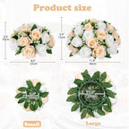 Artificial Flower Balls for Table Centerpieces - 2PCS 8.6" Silk Rose Floral Arrangement Fake Floral Bouquet for, alternate