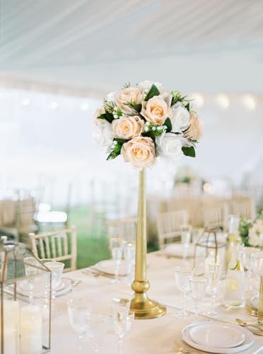 Artificial Flower Balls for Table Centerpieces - 2PCS 8.6" Silk Rose Floral Arrangement Fake Floral Bouquet for, alternate