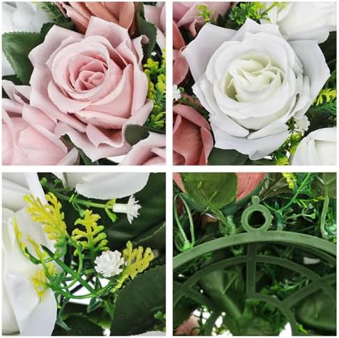 Artificial Flower Balls for Table Centerpieces - 2PCS 8.6" Silk Rose Floral Arrangement Fake Floral Bouquet for, alternate