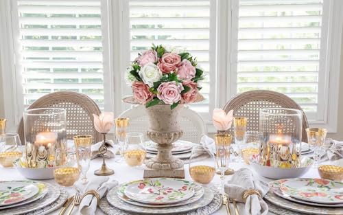 Artificial Flower Balls for Table Centerpieces - 2PCS 8.6" Silk Rose Floral Arrangement Fake Floral Bouquet for, alternate