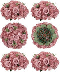 Artificial Flower Balls Wedding Centerpieces, 6 Pcs, Dusty Pink in 5.9’’(H) in Dusty Rose