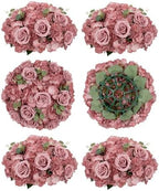 Artificial Flower Balls Wedding Centerpieces, 6 Pcs, Dusty Pink in 5.9’’(H) in Dusty Rose