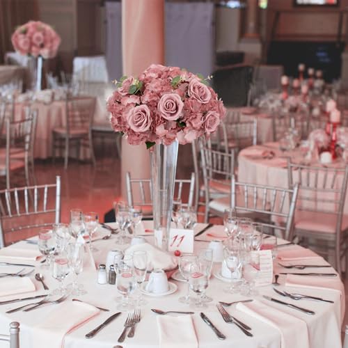 Artificial Flower Balls Wedding Centerpieces, 6 Pcs, Dusty Pink in 5.9’’(H) in Dusty Rose, alternate view 2