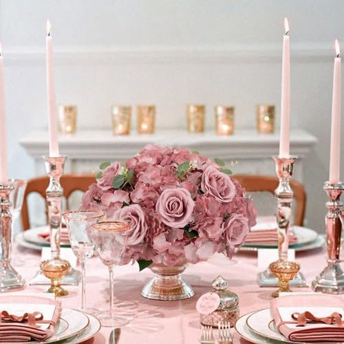 Artificial Flower Balls Wedding Centerpieces, 6 Pcs, Dusty Pink in 5.9’’(H) in Dusty Rose, alternate view 4