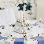 Artificial Flower Centrepieces for Tables - 10 Pcs Navy Blue & White Fake Flowers Roses Balls 9.5in Diameter, alternate view