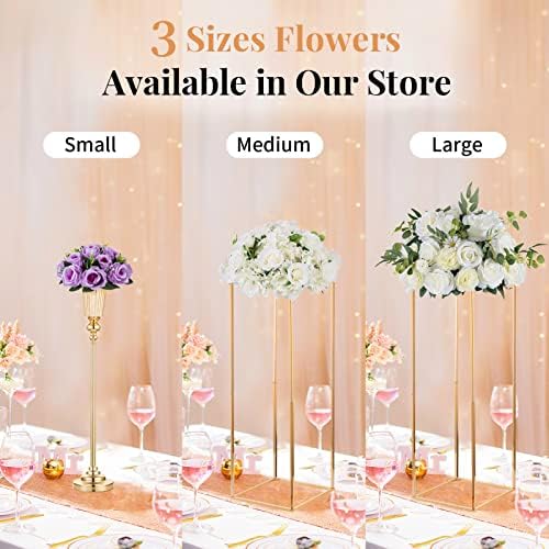 Artificial Flower Centrepieces for Tables - 6 Pcs Lilac Fake Flowers Roses Balls 9.5in Diameter - Silk Faux Rose, alternate