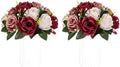 Artificial Flower Centrepieces for Tables: Fake Rose Balls, 2 Pcs in Burgundy & Dusty Rose & Creamy White