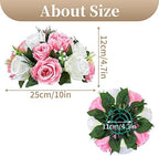 Artificial Flower Centrepieces for Tables, Pink & White, 10Pcs in White/Gold/Grey, alternate view 3