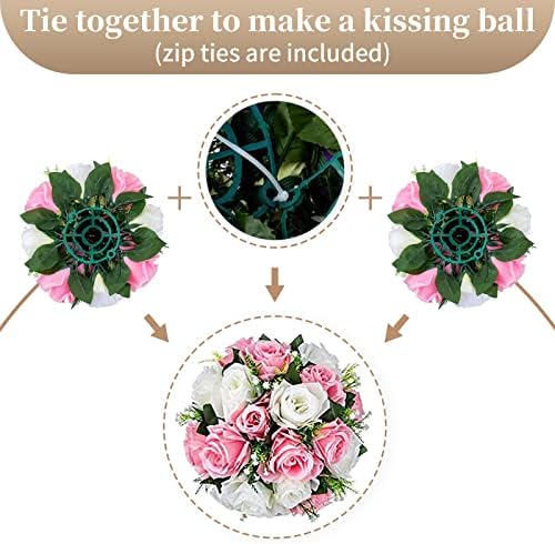 Artificial Flower Centrepieces for Tables, Pink & White, 10Pcs in White/Gold/Grey, alternate view 7