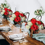 Artificial Flower Centrepieces for Tables, Red & White, 10Pcs in White/Gold/Grey, alternate view 2