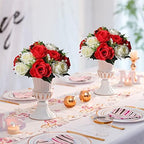Artificial Flower Centrepieces for Tables, Red & White, 10Pcs in White/Gold/Grey, alternate view 5