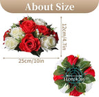 Artificial Flower Centrepieces for Tables, Red & White, 6Pcs in White/Gold/Grey, alternate view 3