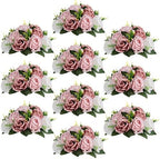 Artificial Flower Centrepieces, Kissing Ball, Dusty Pink, 10Pcs in Dusty Pink & White
