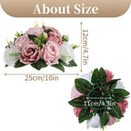 Artificial Flower Centrepieces, Kissing Ball, Dusty Pink, 10Pcs in Dusty Pink & White, alternate view 3
