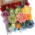 Artificial Flower Combo Box Set for Wedding Bouquet Home Rainbow Colorful in Rainbow Colorful