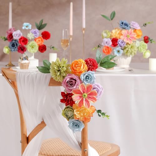 Artificial Flower Combo Box Set for Wedding Bouquet Home Rainbow Colorful in Rainbow Colorful, alternate view 5