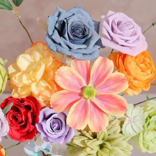 Artificial Flower Combo Box Set for Wedding Bouquet Home Rainbow Colorful in Rainbow Colorful, alternate view 6