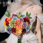 Artificial Flower Combo Box Set for Wedding Bouquet Home Rainbow Colorful in Rainbow Colorful, alternate view 7