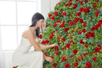 Artificial Flower Garland 2pcs 5.4ft Floral Peony Vine Decor, Red Flower, alternate view 4