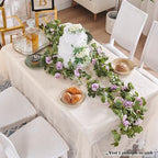 Artificial Flower Garland 2pcs 5.4ft Floral Rose Vine Decor, Purple Flower, alternate view 2