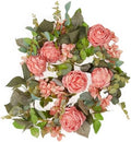 Artificial Flower Garland 2pcs 5.4ft Rose & Hydrangea Vine, Champagne Pink