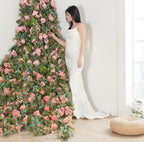 Artificial Flower Garland 2pcs 5.4ft Rose & Hydrangea Vine, Champagne Pink, alternate view 3