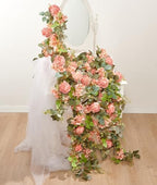 Artificial Flower Garland 2pcs 5.4ft Rose & Hydrangea Vine, Champagne Pink, alternate view 6
